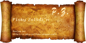 Pisky Zoltán névjegykártya
